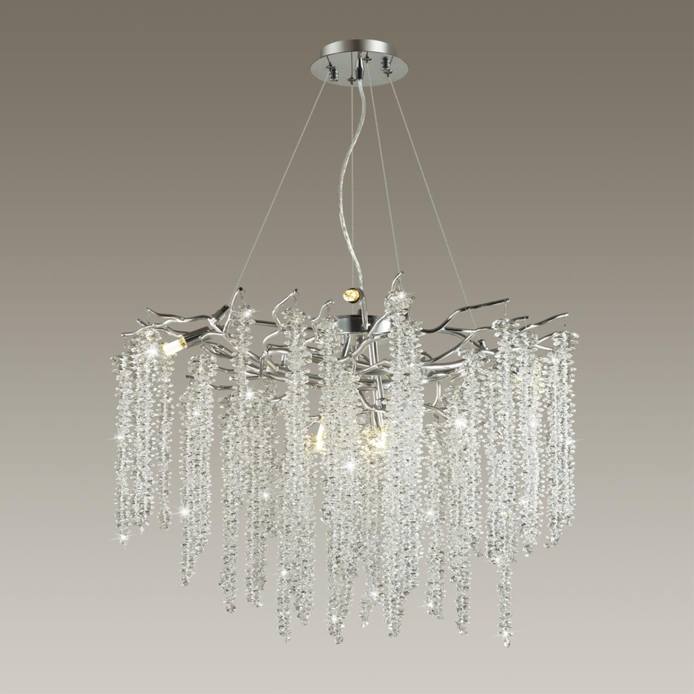 5004/8 HALL ODL23 637 серебристый/прозрачный металл/хрусталь Люстра G9 8*40W BANCHE