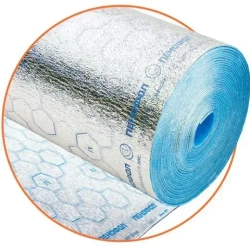 ПЕНОФОЛ фольгированный самоклеящийся ТИП С. Длина 10 м., ширина 0,6 м., толщина 5 мм. Вспененная отражающая теплоизоляция в рулоне с фольгой с клеющимся слоем