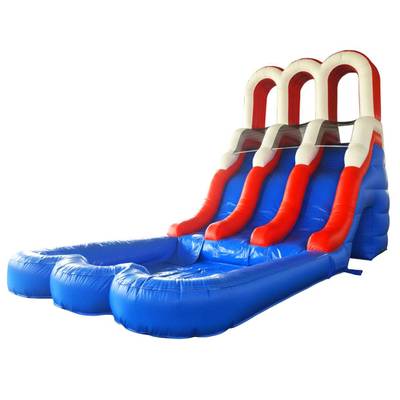 Надувная водная горка с бассейном «Летние забавы» размер 8*4*4 м