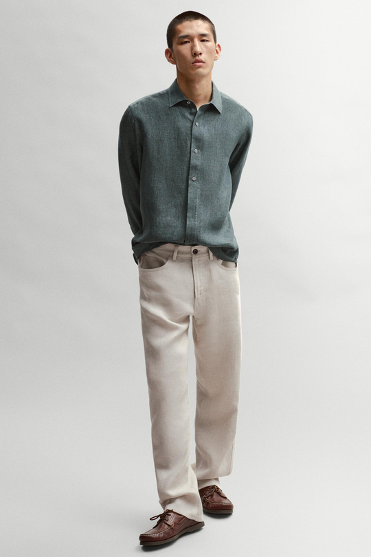 Massimo Dutti Льняные брюки-джоггеры, песочный