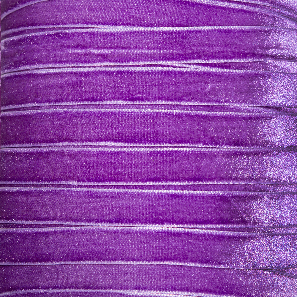 Лента бархатная, 12мм, оттенок "Фиолетовый"
