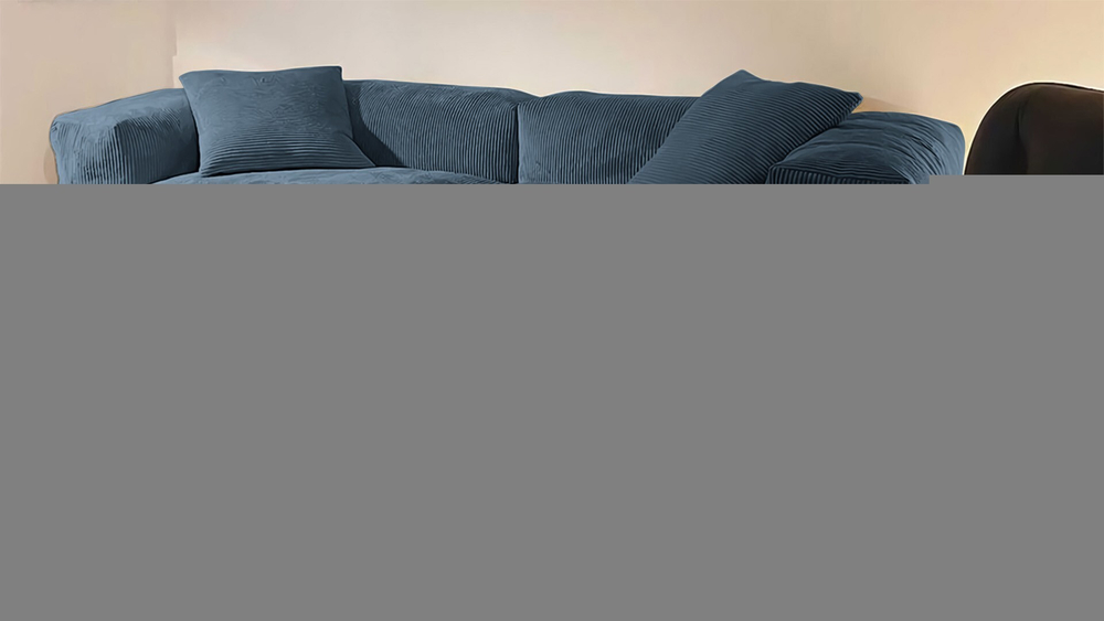 Диван Фиджи двухсекционный (большой) Cilium Indigo 273*116*62 см, Синий Вельвет Нераскладной Фиеста