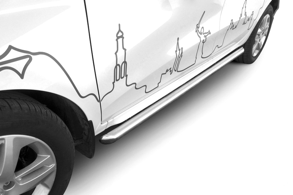 Защита порогов d57 труба Arbori нерж. сталь для LADA Xray 2015-нв