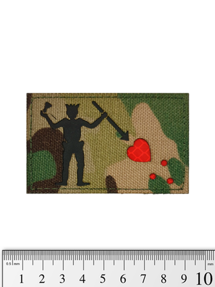 Шеврон Флаг Черной Бороды светоотражающий кордура. Мультикам