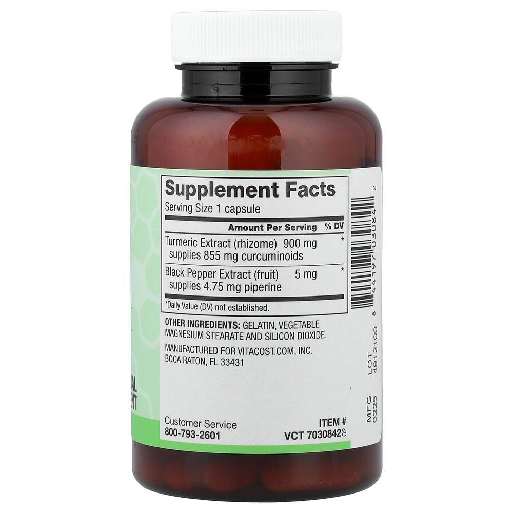 Vitacost, Synergy®, экстракт куркумы с BioPerine®, 60 капсул