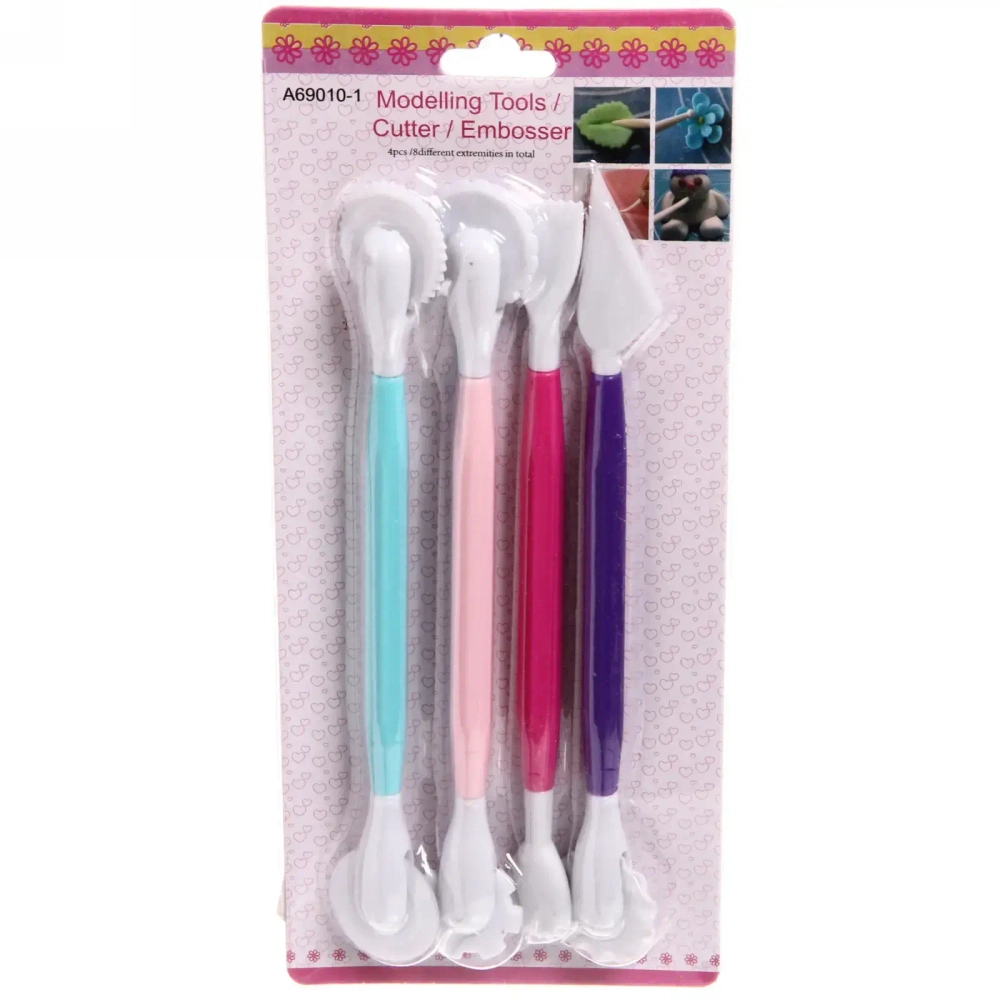 Инструменты для украшения тортов в наборе 4шт разноцветные