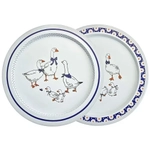 Поднос жестяной Гуси Круглый, Микс Ц-379х-01965