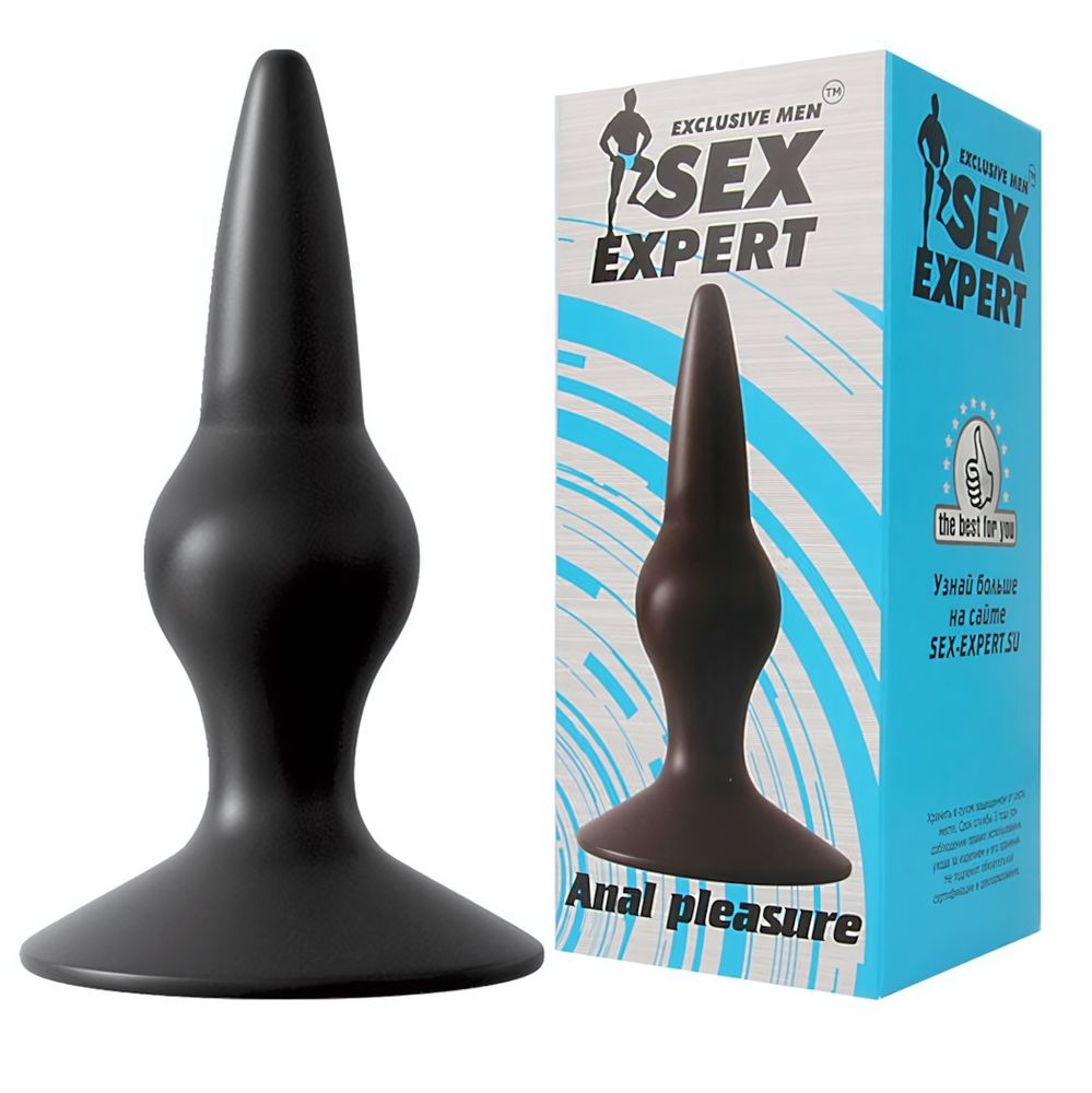 Силиконовая пробка на присоске Sex Expert, (10,5 см) (Цвет: черный)