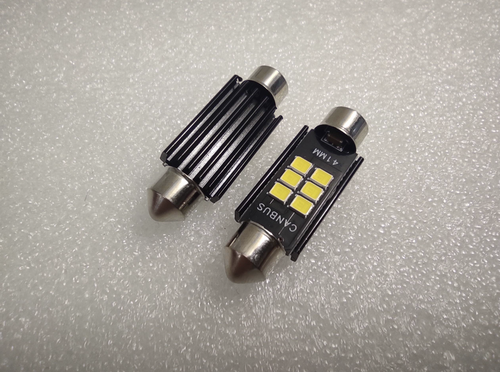 Светодиодная лампа C5W, 6 диодов, белый, 41мм (за 1 шт.)