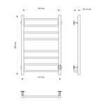 Полотенцесушитель MIXLINE VEGA  80х50 (таймер, 318 Вт, 8 перекладин) электрический ЧЕРНЫЙ