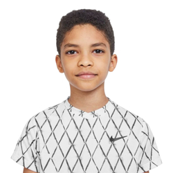 Футболка для мальчика теннисная Nike Court Dri-Fit Victory SS Top Printed - белый