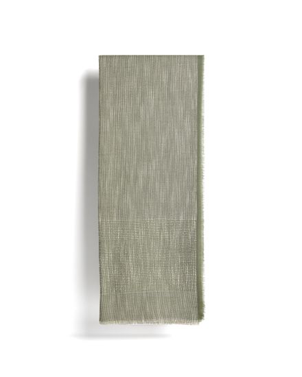 Плед Sareli из зеленой смесовой шерсти 130 x 170 см