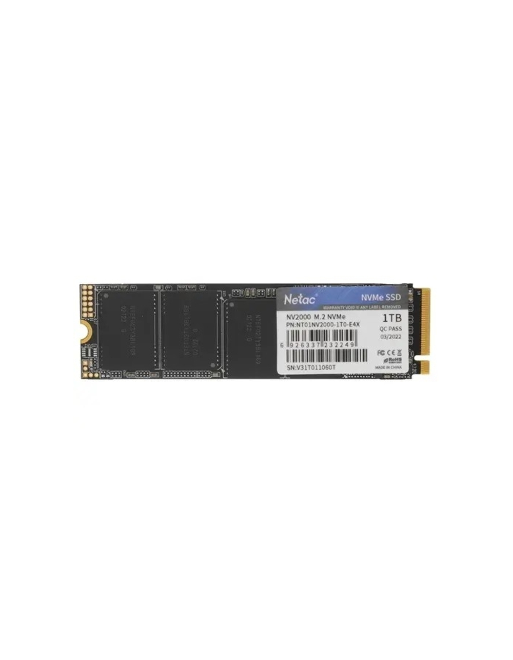 SSD Netac NV2000 PCIe 3 x4 M.2 2280 NVMe 3D NAND SSD 1TB NT01NV2000-1T0-E4X