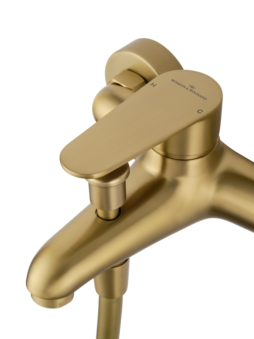 Смеситель для ванны с душевым гарнитуром WONZON & WOGHAND ALFA, Брашированное золото (WW-AE3205-BG)