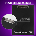 Доска-планшет BRAUBERG "NUMBER ONE" с прижимом А4 (228х318 мм) картон/ПВХ черная (6 штук в упаковке)