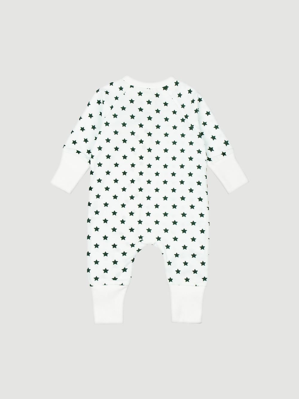 Комбинезон на манжетах Mjölk Green Stars, с рукавом реглан, уценка