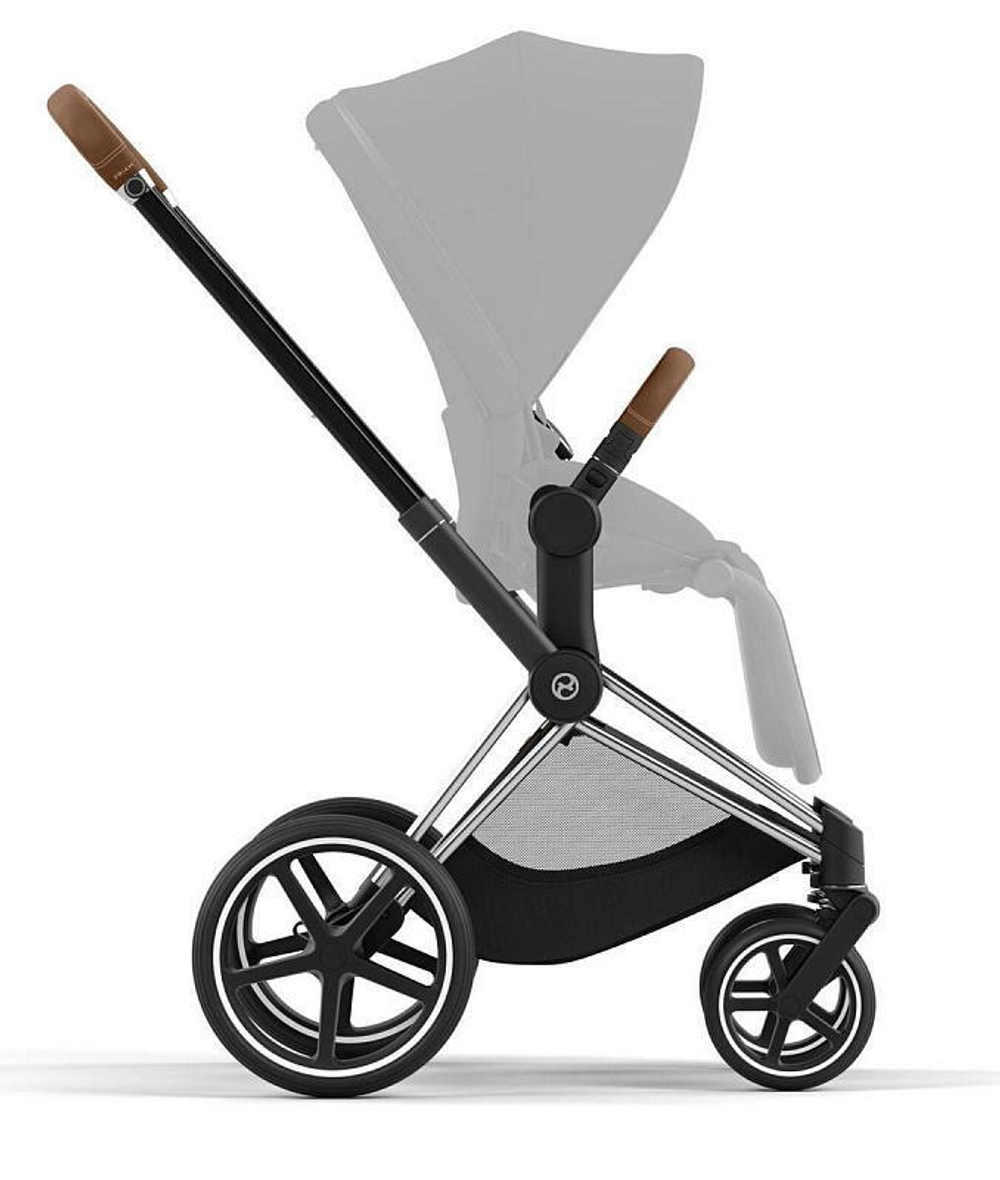 Коляска 3 в 1 Cybex Priam IV Chrome Brown complete и автокресло Cloud T i-Size Platinum White Plus Mirage Grey
