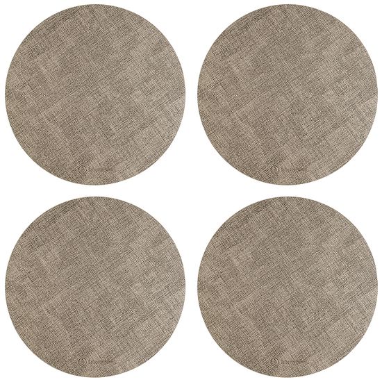 Набор из 4-х сервировочных салфеток leanera, D35 см, песочные