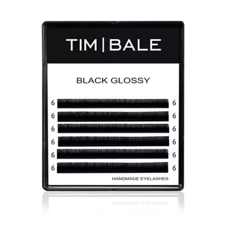 Ресницы чёрные TimBale Black Glossy, 6 линий L 0.10 13 mm