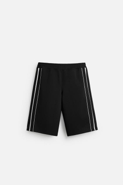 ZARA ТЕХНИЧЕСКИЕ БЕРМУДЫ С ЛАМПАСАМИ, ЧЕРНЫЙ