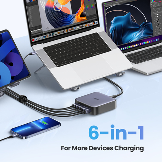 Сетевое зарядное устройство Ugreen CD271 2хUSB-A + 4хUSB-C 200W Desktop Charger (6-Port) (40914) черный