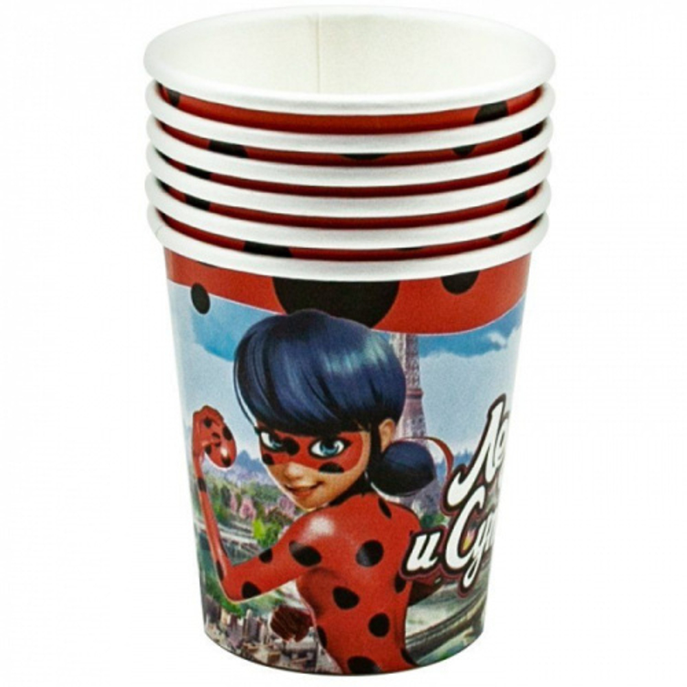 Стаканы  Леди Баг и Супер-Кот 220мл 6шт.