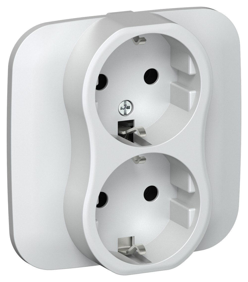 FLITE Розетка 2-местная с заземлением без защитных шторок 16А РС12-0-А-ФлЖ жемчуг IEK