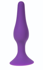 Фиолетовая силиконовая анальная пробка размера XL - 15 см. (Цвет: фиолетовый)