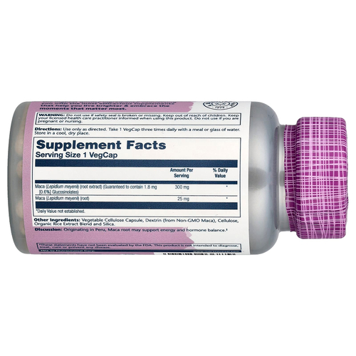 Solaray, Vital Extracts, мака, 300 мг, 60 растительных капсул