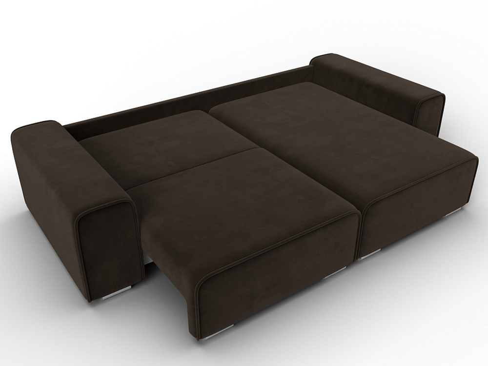 Диван угловой Лига-029 МИКРОВЕЛЬВЕТ Коричневый