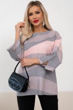 Джемпер (серый/пудровый) Б11-242/23 Nikol