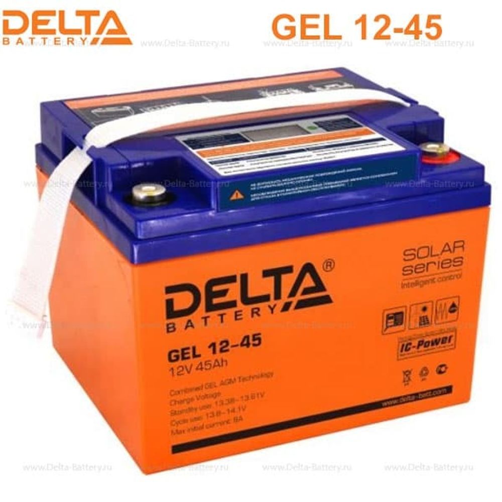 Аккумуляторная батарея Delta GEL 12-45 (12V / 45Ah)