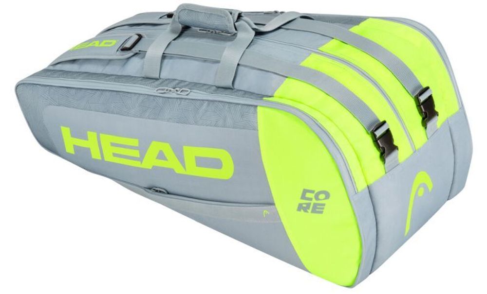 Сумка теннисная Head Core 9R Supercombi - grey/neon yellow