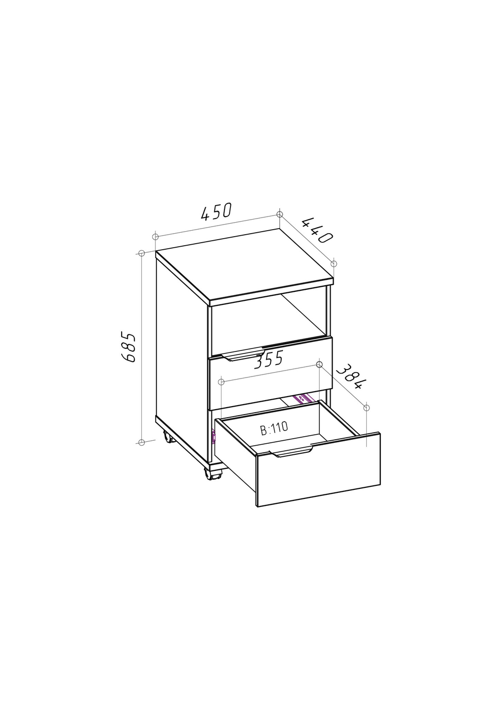 Подкатная тумба AXIS_02
