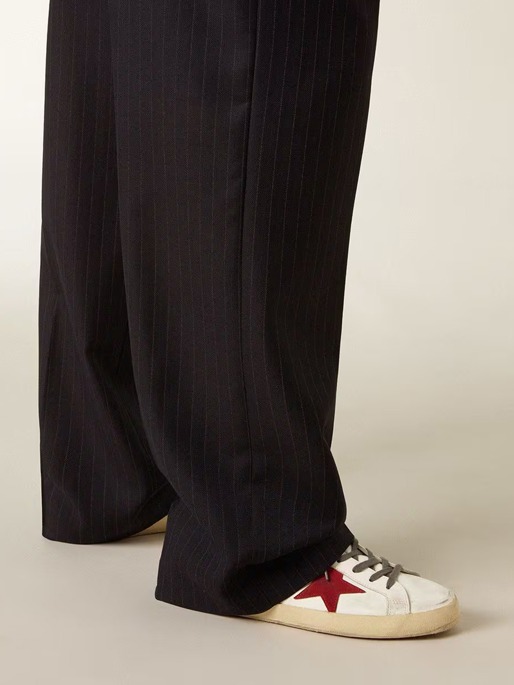 Men's Super Star with red suede star and green leather heel tab