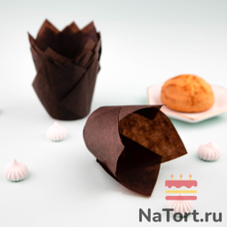 Форма бумажная «Тюльпан», 5х8 см (коричневый, 200 штук)