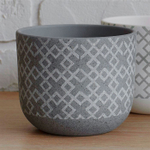 Горшок керамический Кросс серый бук d18,7 h15,6 v2,9