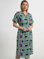 Платье Геометрия стиля (зеленое) П15602-6М LT Collection