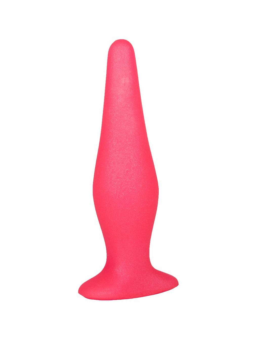 Розовая анальная пробка с узеньким кончиком - 14 см. (Цвет: розовый)