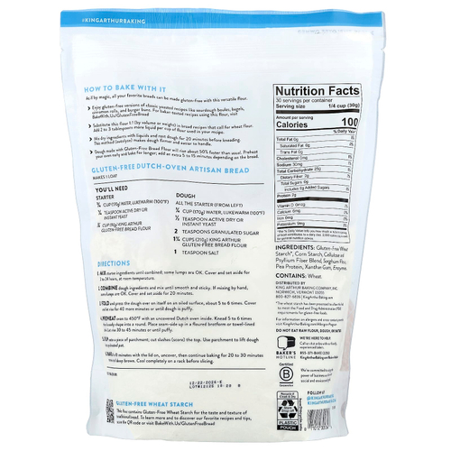King Arthur Baking Company, Хлебная мука без глютена, 907 г (2 фунта)