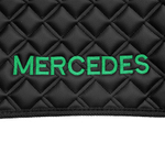 Ковры MERCEDES Actros MP3 (автомат) с шахтой (экокожа, черный, черный кант, зеленая вышивка)