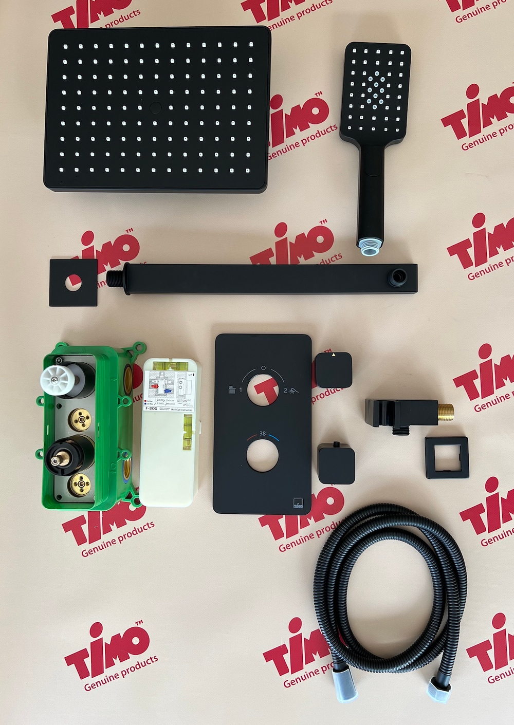 Душевая система встроенная с термостатом Timo Petruma SX-5059/03SM черный