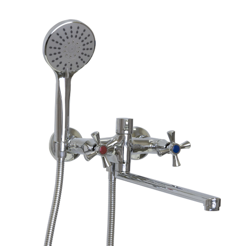 Смеситель для ванны и раковины 1/2 кер Казань КС 63007254 КРЕСТ L-нос мет мах ЕВРО