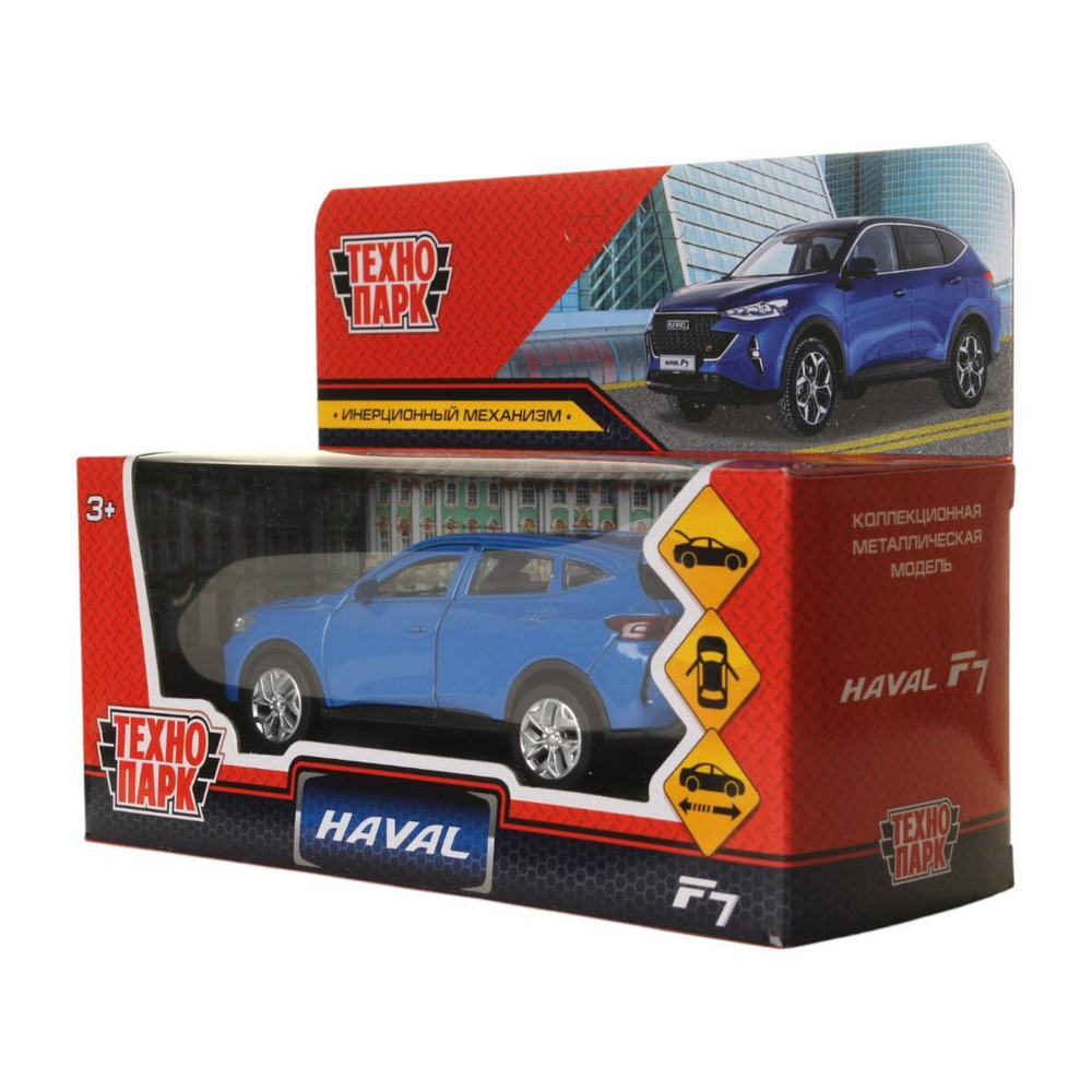 Модель ин. мет. "Haval F7" 12см, дв, багаж, синий, в коробка F7-12-BU-WOD (Технопарк)