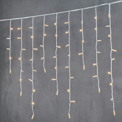 Светодиодная бахрома с колпачком 3,2*0,9 м., 168 экстра теплых белых LED ламп, каучуковый белый провод, LTC (LL168-8-2EWW)