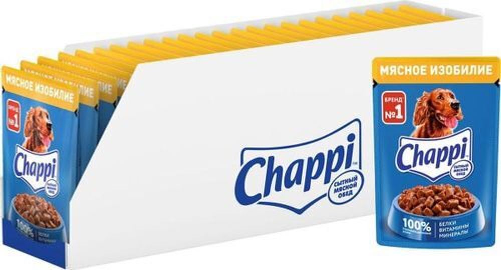 Влажный корм Chappi для собак &quot;Мясное Изобилие&quot;, пауч 28 х 85 г