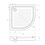 Акриловый поддон 95х95 Cezares TRAY-A-R-95-550-15-W с сифоном