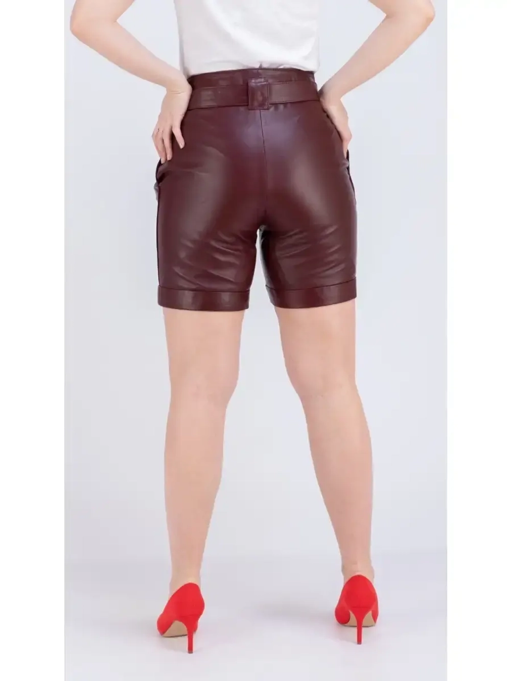 Шорты женские кожаные шорты кожаные