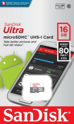 micro SDHC карта памяти SanDisk 16GB Class10 Ultra UHS-I 80MB/s