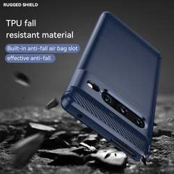 Мягкий чехол синего цвета для смартфона Google Pixel 7 Pro, серия Carbon от Caseport